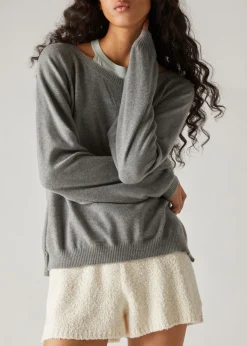 Sweat-Shirt A Col Rond Cocooning Ajour