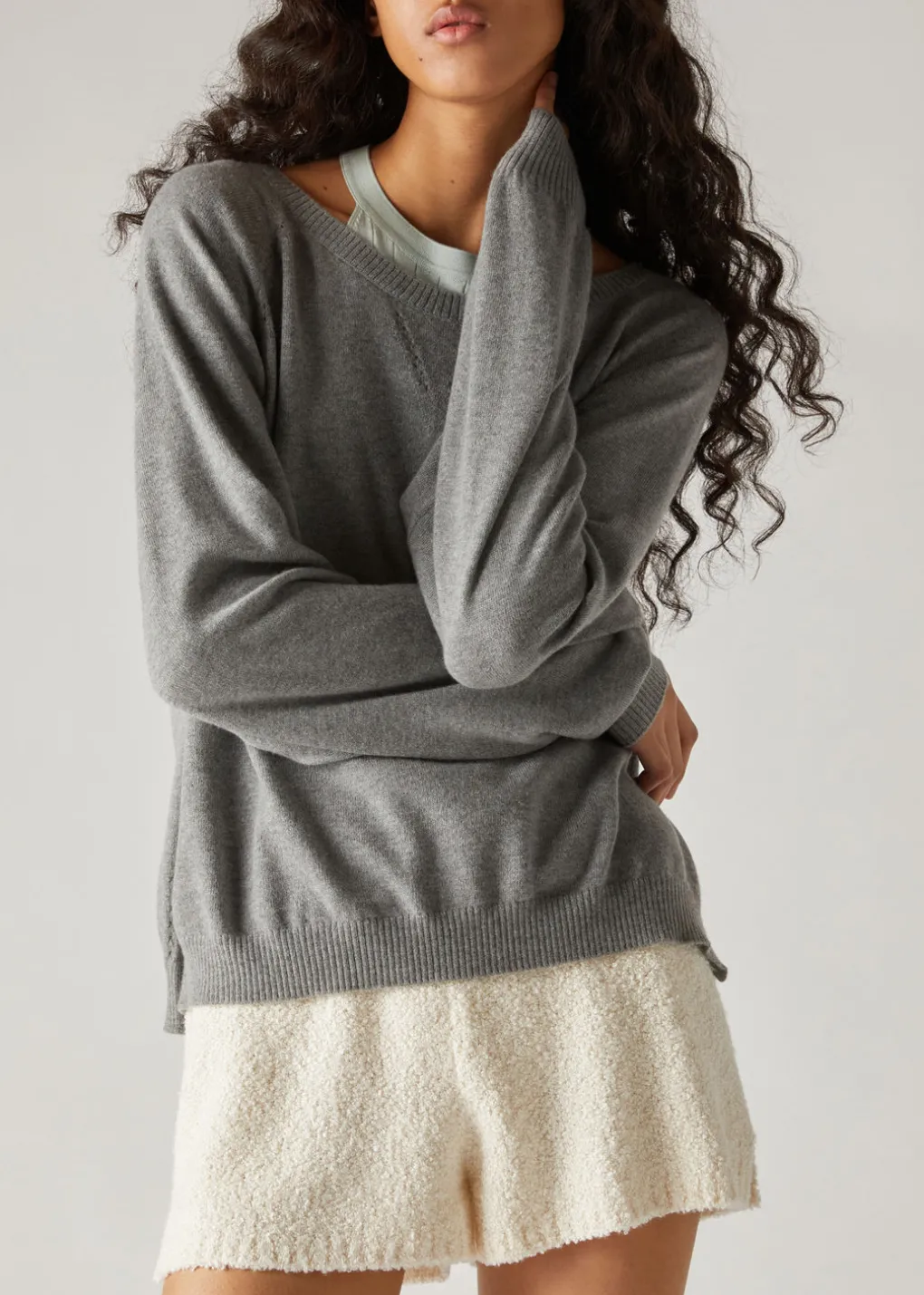 Sweat-Shirt A Col Rond Cocooning Ajour